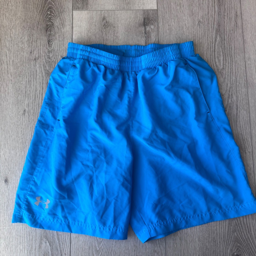 Under Armour Mens Electric Blue Athletic Gym Training Shorts 7 Inch Inseam